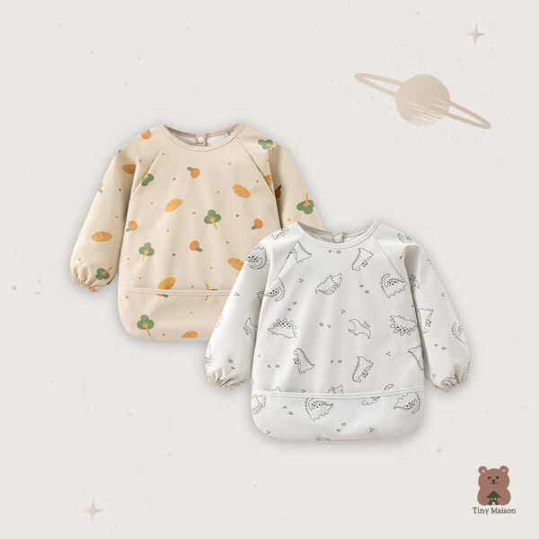 Lowell Baby Bib Coverall Waterproof - Baby Apron - Celemek Bayi Besar Sleeve Anti Air